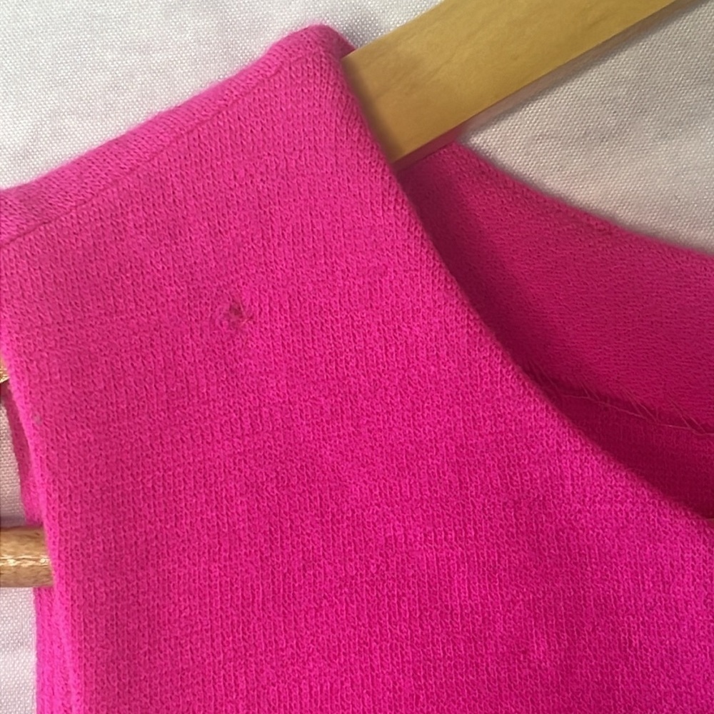 Lisa Perry Barney’s New York 100% Wool Sweater Shift Dress Size 0 Pink & Green - Picture 9 of 13